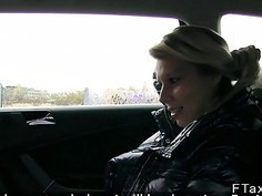 Good looking blonde fucks in back seat