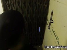 Police officer fucks blonde in elevator