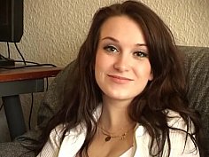 Sweet European teen gets interviewed and quickly fucked