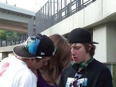 Awesome PUBLIC teens group street sex act orgy gangbang in broad daylight